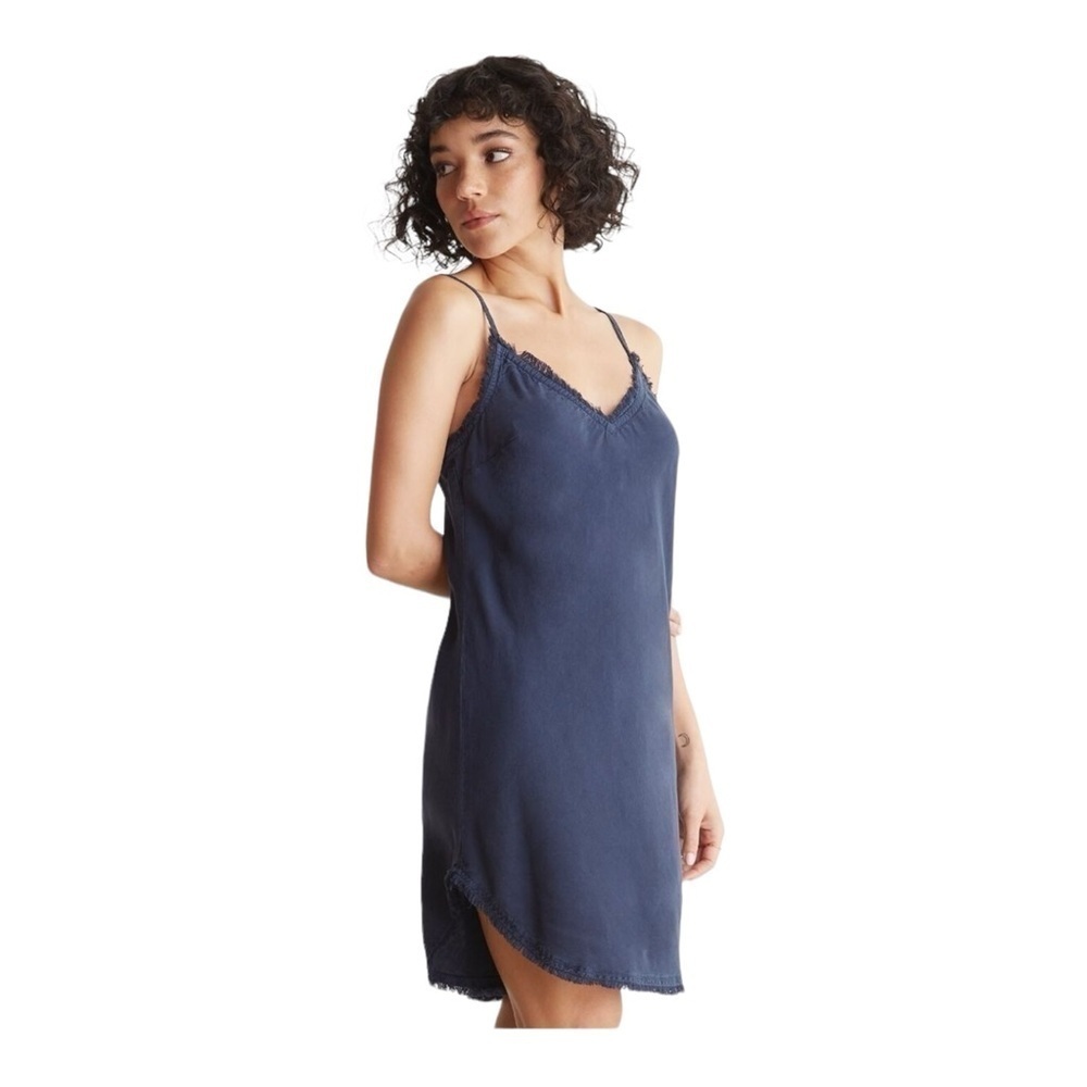 Bella Dahl Frayed Strappy Summer Cami Dress Navy NWT